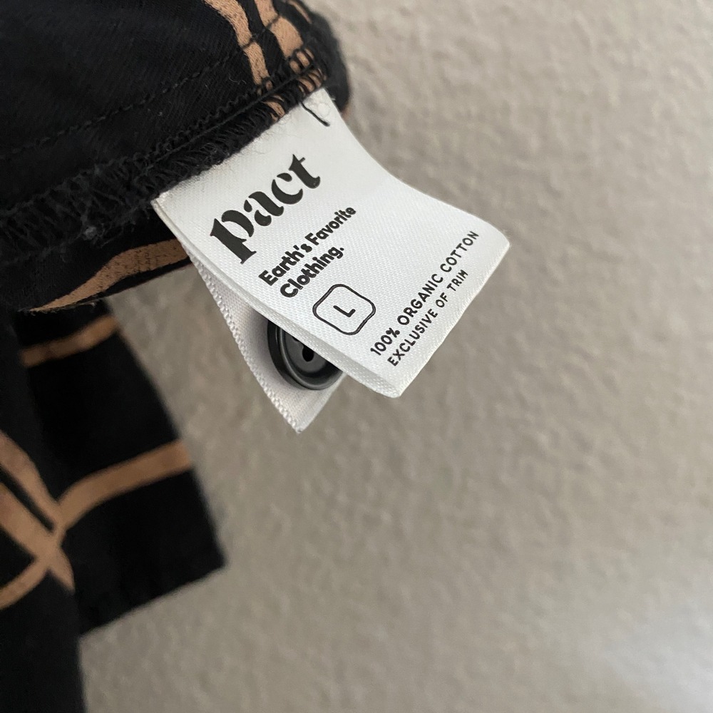 PACT Organic Cotton Plaid Midi Shirt Dress Large Summer Casual Summer Relaxed - Picture 4 of 5